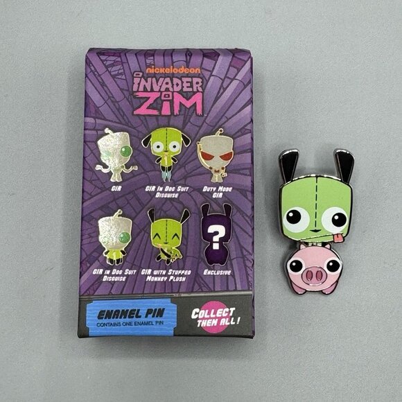 Invader Zim GIR & PIGGY CHASE Blind Box Pin Hot Topic Exclusive New Open Box - Picture 1 of 3